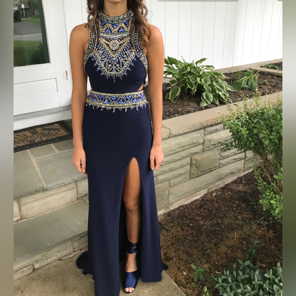 Rachel Allan hand beaded prom dress size 4